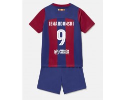 Barcelona Robert Lewandowski #9 Hemmaställ Barn 2023-24 Kortärmad (+ Korta byxor)